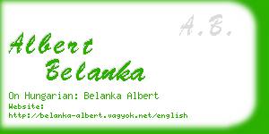 albert belanka business card